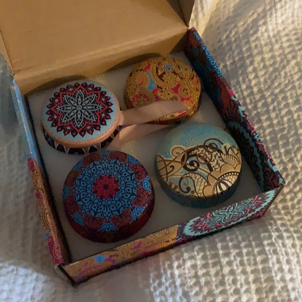 Paisley set of 4 candles